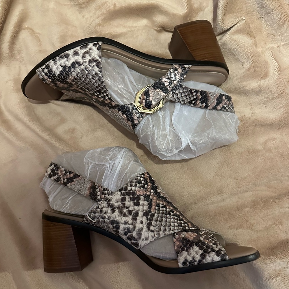 Cole Haan Python Print Leather Sandals - image 1